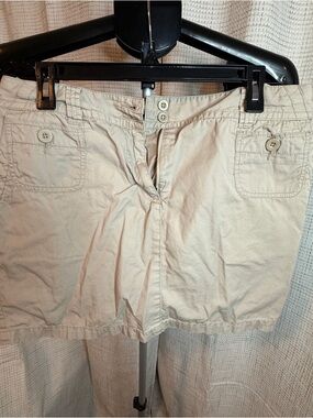 Reitmans Beige Button-Front Bermuda Skort